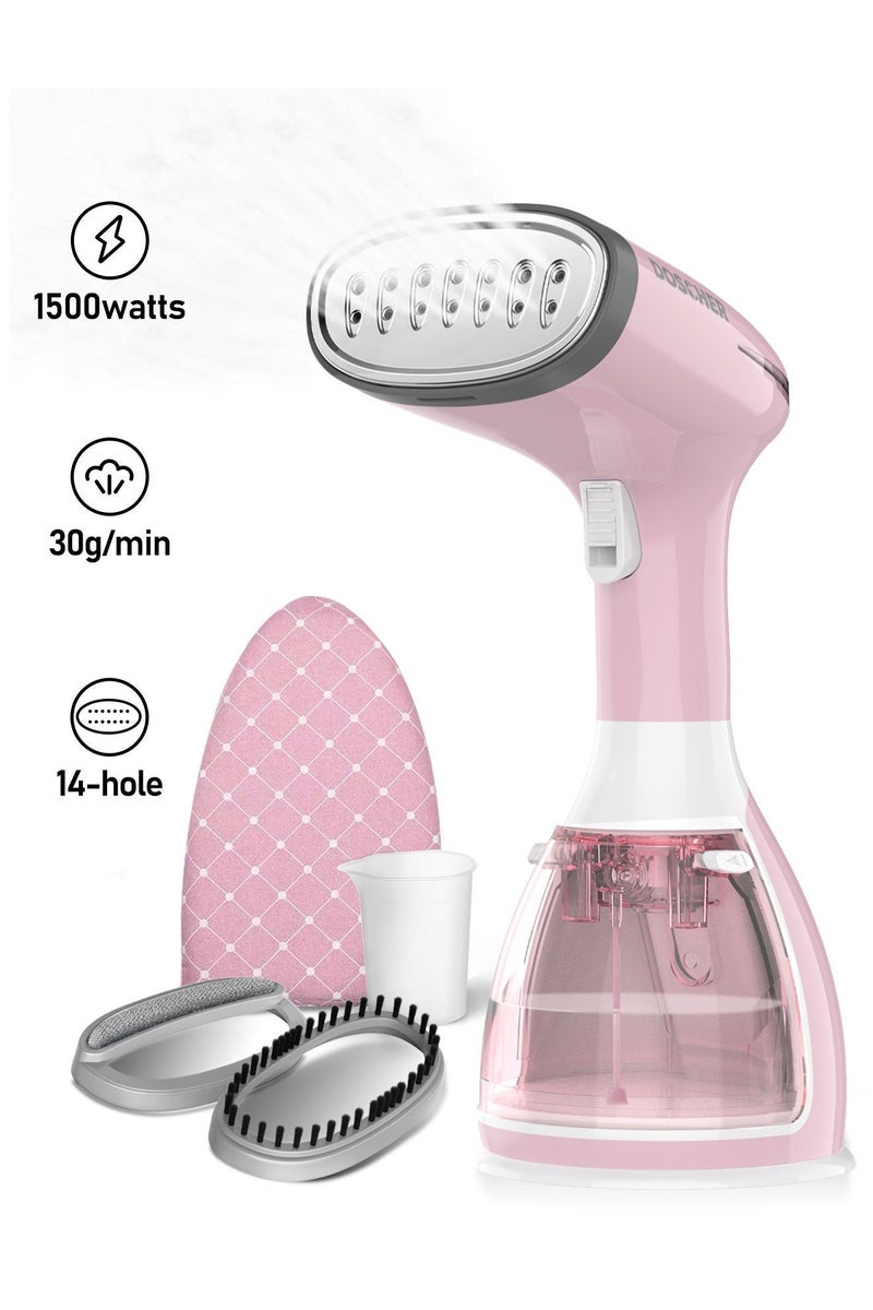 DOSCHER 1500W Handheld Garment Steamer for Clothes – Portable Steam Iron 280mL Tank & Powerful Penetration, Quick Wrinkle Remover - Image 1