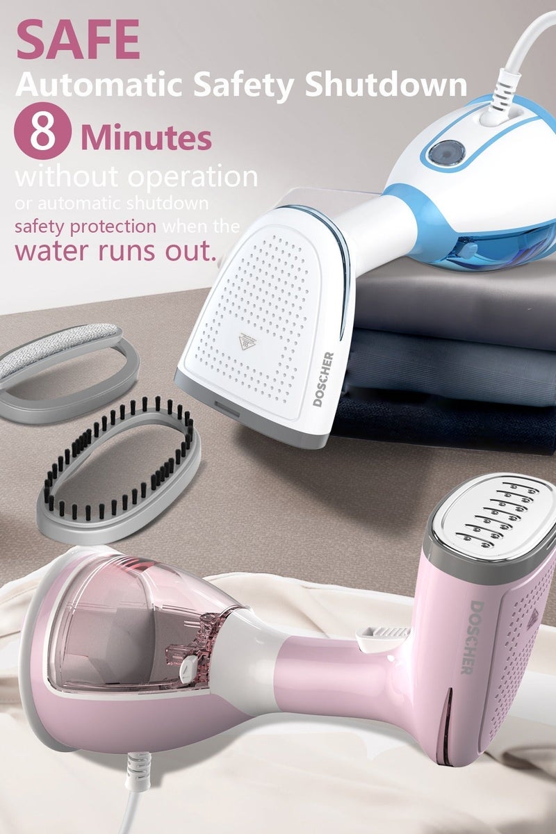 DOSCHER 1500W Handheld Garment Steamer for Clothes – Portable Steam Iron 280mL Tank & Powerful Penetration, Quick Wrinkle Remover - Image 4