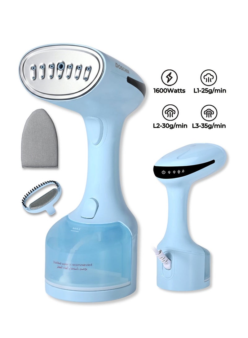 DOSCHER [Upgrade]1600 Watts Handheld Garment Steamer – Portable Steam Iron for Clothes with 3 Steam Levels & 25s Fast Heat-up, Wrinkle Remover - Image 1