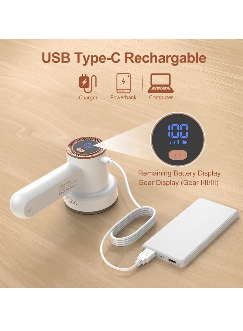 Bukela Fabric Shaver Rechargeable Lint Remover, Electric Lint Remover, Sweater Defuzzer Shaver LED Digital Display, for Sweater, Couch, Clothes, Carpet - Image 3