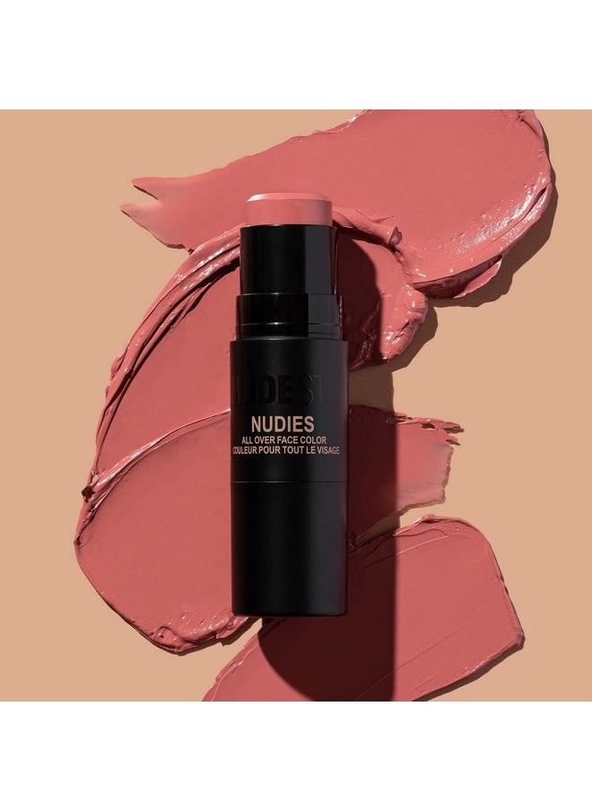 NUDESTIX Nudies Matte Cream Blush 3In1 All Over Face Colour For Cheeks Eyes And Lips Wblending Brush (Naughty N' Spice)  - Image 3