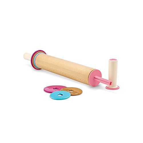 Bakelicious Adjustable Baking Rolling Pin, Wood and Nylon, 12-Inch Barrel - Image 1