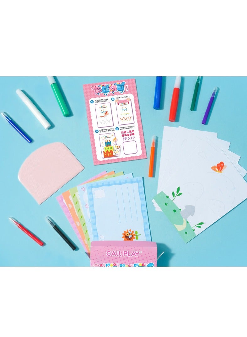 Kenzs Rainbow dot color scratch painting DIY children's fun bookmark handmade graffiti scratch painting paper postcard toy - Image 4