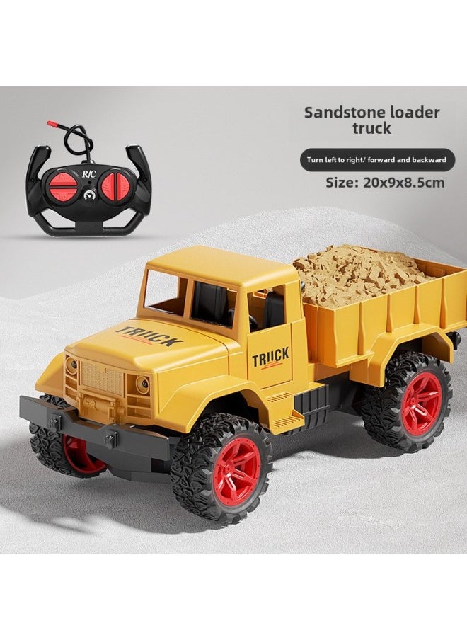 Generic - [Tao Doodle] Large Alloy Remote Control Excavator Toy Car Little Boy Electric Excavator Car Engineering Vehicle-Colour:Remote Controlled Sand And Gravel Loading Truck-Proportion:[endurance Version] 2 Sets Of Lithium Batteries - Image 1