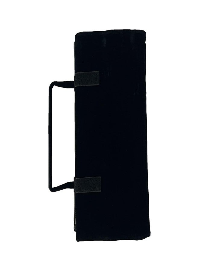 UnionPlus Velvet Jewelry Roll Organizer, 9/11 Grids - Travel Jewelry Case with Zippered Compartments for Necklaces - Compact Portable Jewelry Storage, Black - Image 5