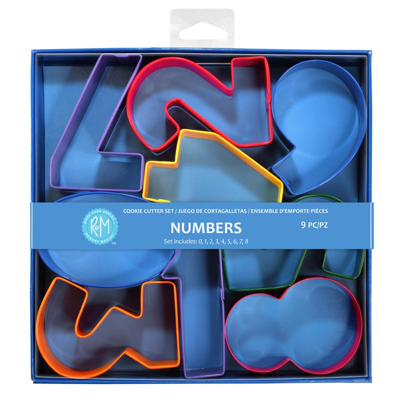 R&M RM International Numbers 3 Cookie Cutters Assorted Colors 9Piece Set 