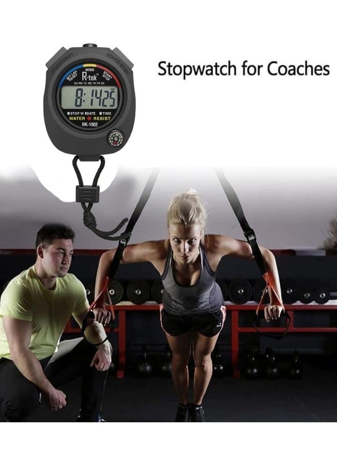 R-TEK Digital Stopwatch Timer for Sports & Training | Waterproof Electronic Stopwatch with Large LCD, Date Time Alarm & Lap Counter | Running Gym Coach Outdoor - Image 5