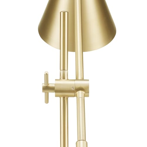 GLOBE Electric x Novogratz 52887 18" Desk Lamp, Matte Brass Finish, Adjustable Height, Balance Arm, Rotary Switch on Shade, Modern Lighting for Bedroom or Office, E26 Base 50W Bulb - Image 5