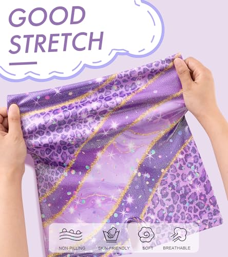 uideazone 2t 3t Toddlers Leopard Gymnastics Leotards for Girls Sparkle Sequin Ballet Unitard Biketards Stretchy Athletic Tumbling Outfits with Shorts 2t-3t - Image 4
