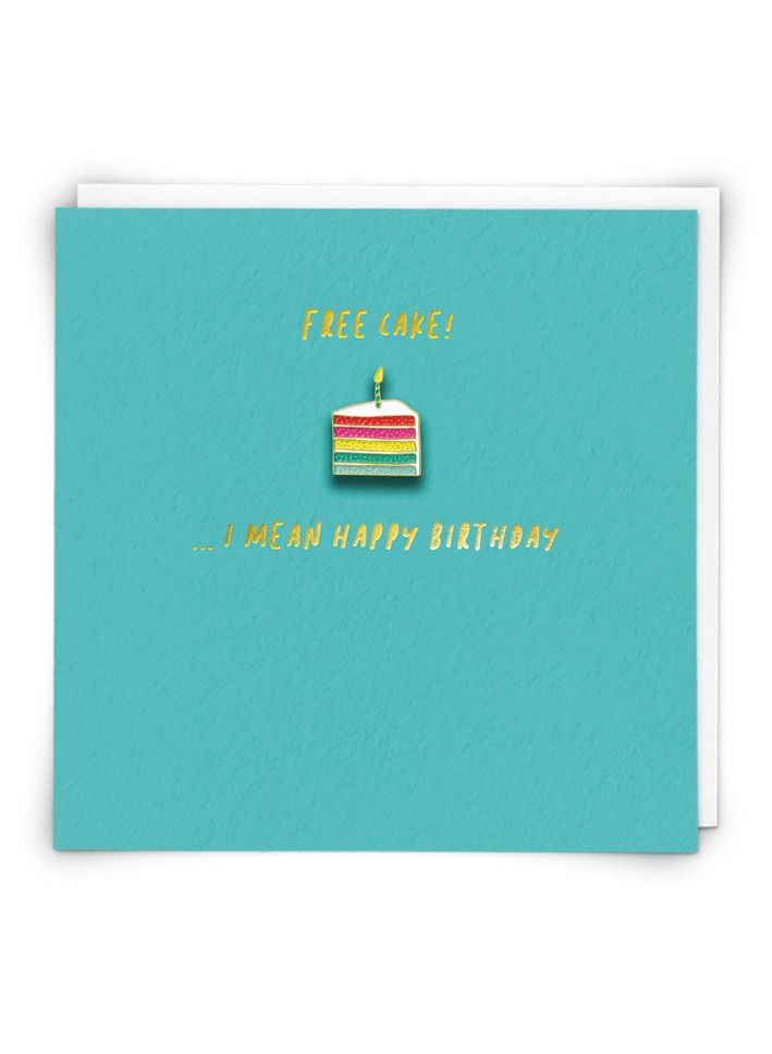 Redback Cards Birthday Card With Removable Cake Pin