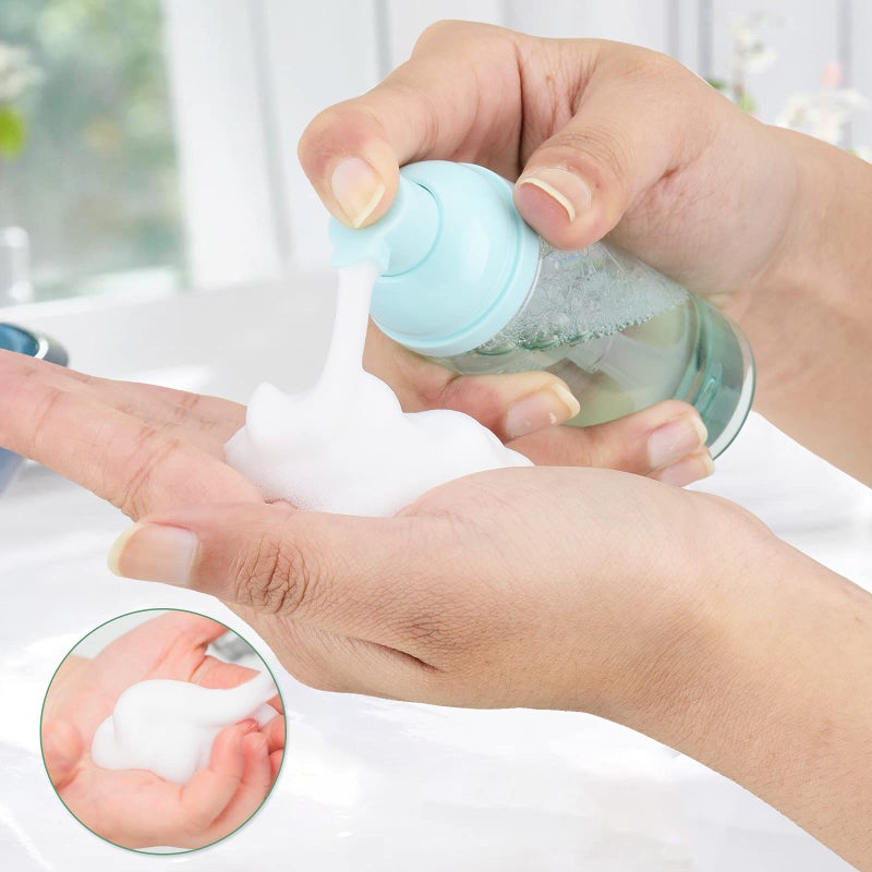 Owlyee 2oz Foam Bottle (3PCS) Empty Foaming Pump Dispenser for Hand Soap, Lash Cleanser, Shampoo to Travel (60ml, Green) - Image 2