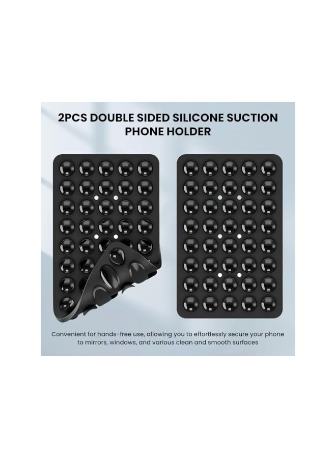 Green Tiger ZORBESSuction Cup Phone Mount for Wall, 40 Suction Cups, Double Sided Silicone Suction Cup Phone Mount for Glass, Mirror, Desk, Ceramic, 2.56x3.97 inch, Pack of 2 - Image 2