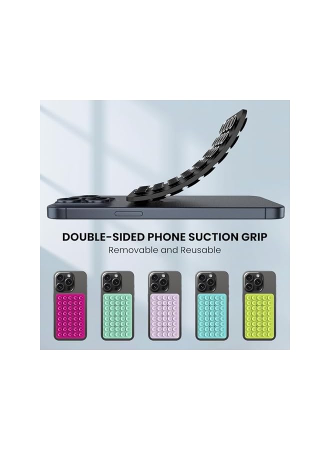 Green Tiger ZORBESSuction Cup Phone Mount for Wall, 40 Suction Cups, Double Sided Silicone Suction Cup Phone Mount for Glass, Mirror, Desk, Ceramic, 2.56x3.97 inch, Pack of 2 - Image 5