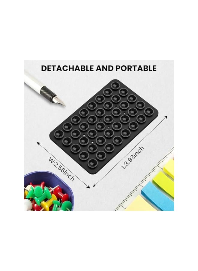 Green Tiger ZORBESSuction Cup Phone Mount for Wall, 40 Suction Cups, Double Sided Silicone Suction Cup Phone Mount for Glass, Mirror, Desk, Ceramic, 2.56x3.97 inch, Pack of 2 - Image 4