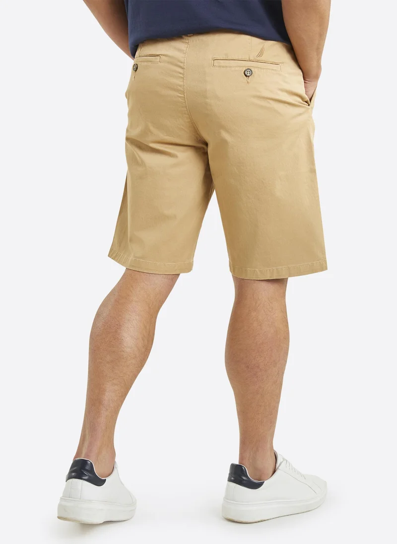 نوتيكا Men Regular Fit Chino Shorts for Everyday Casual Wear-Camel