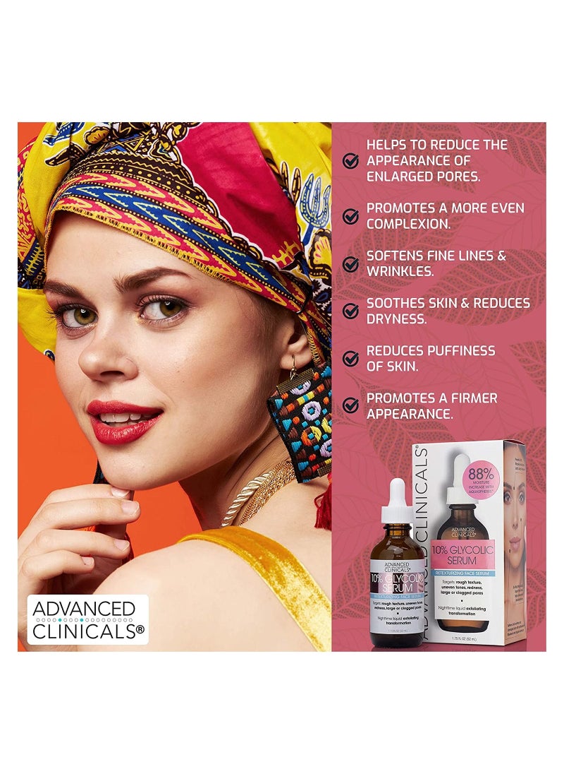 Advanced Clinicals 10% Glycolic Serum 52 ml  - Image 2