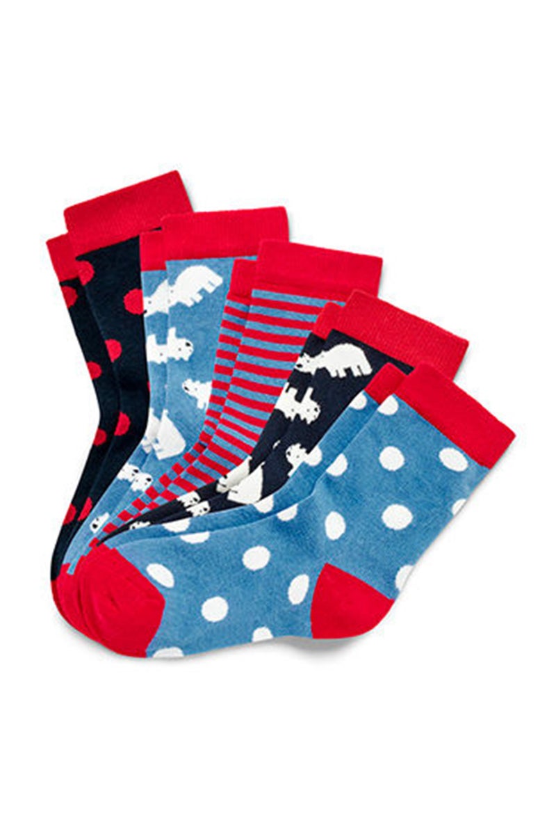Tchibo Toddlers Boy 5 Pairs Graphic Socks, Red  - Image 1