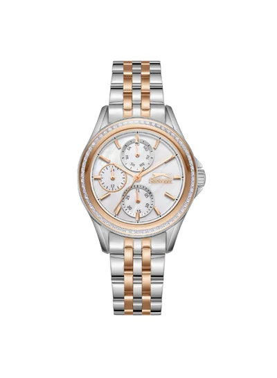 Slazenger Women's Multi Function Display Watch With Silver/Rose Gold Metal Strap - SL.9.2392.4.02