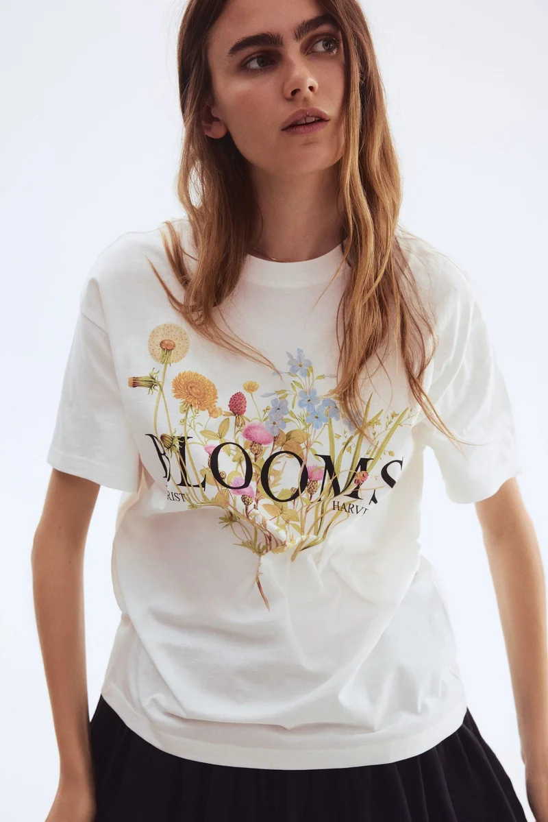 اتش اند ام تي-شيرت بقصّة فضفاضة