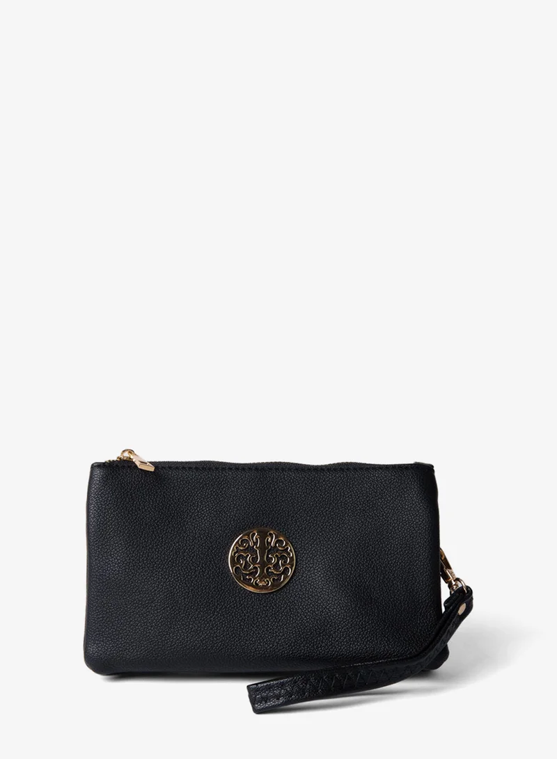 بلو فانيلا Detailed Zip Up Purse With Detachable Strap