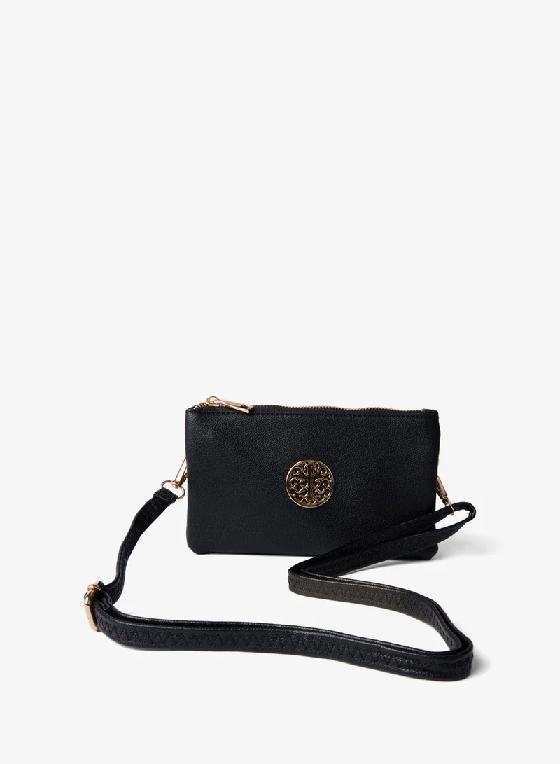 بلو فانيلا Detailed Zip Up Purse With Detachable Strap