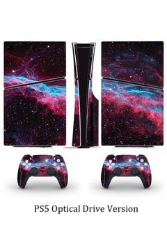 IINE PS5 Slim Optical Drive Version Sticker, Sony PS5 Slim Console Controller Skins Set, Skin Wrap Decal Sticker PS5 Slim Optical Drive Version, Protective Film Sticker for Nebula, Vinyl Cover Sticker  - Image 1