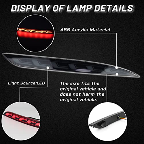 PGTOPONE Red LED Rear Bumper Reflectors Fog Brake Tail Light Lamps Turn Signal Light Plug and play Kit for Tesla Model Y 2021 2022 Accessories (Smoked, Model Y) - Image 2