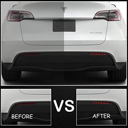 PGTOPONE Red LED Rear Bumper Reflectors Fog Brake Tail Light Lamps Turn Signal Light Plug and play Kit for Tesla Model Y 2021 2022 Accessories (Smoked, Model Y) - Image 4