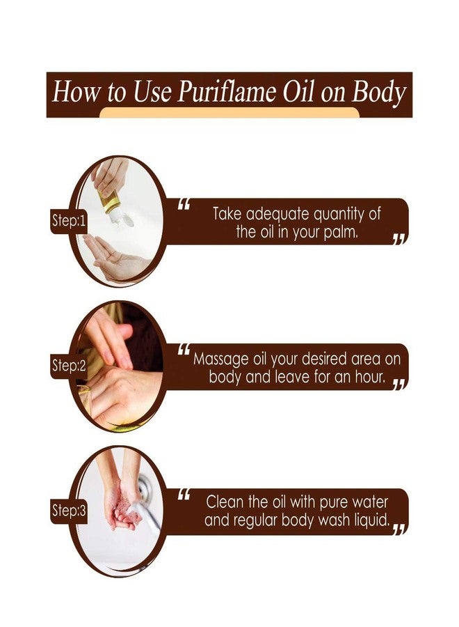 Puriflame زيت بيور فليم النقي 100% من بذور العنب والأفوكادو والورد البري لنمو الشعر السريع، ومنع تساقط الشعر، وتقصف الأطراف، وتعزيز نعومة ولمعان الشعر 50 مل (عبوة من 3) - Image 3