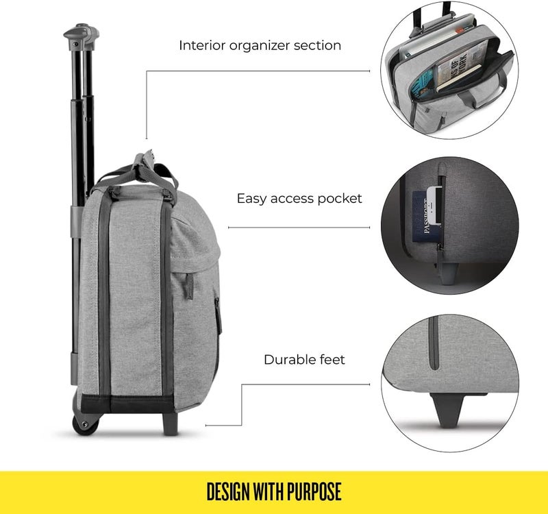 Solo New York Restart Underseat Rolling 156 Laptop Case Grey - Image 3