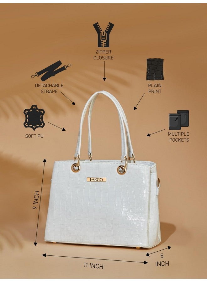 Fargo Stylish Girls Handbags For Women (White) - Image 5