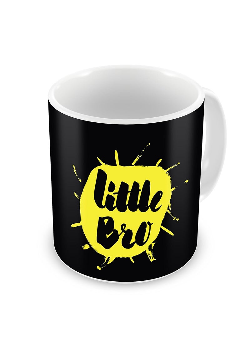Indigifts Indigifts Rakhi Gift for Brother Lilttle Bro Quote Printed Gift Set of Cus 12"X12" with Filler, Mug 330 Ml, Crystal Rakhi, Roli & Greeting Card  - Image 3