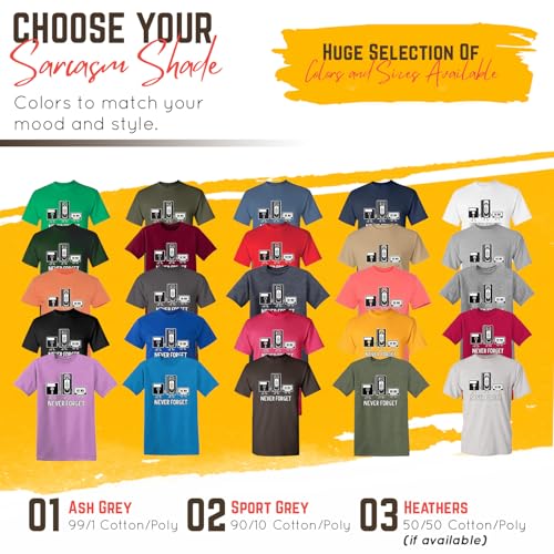 Feelin Good Tees Never Forget Graphic Novelty Sarcastic Funny T Shirt L Charcoal - Image 3