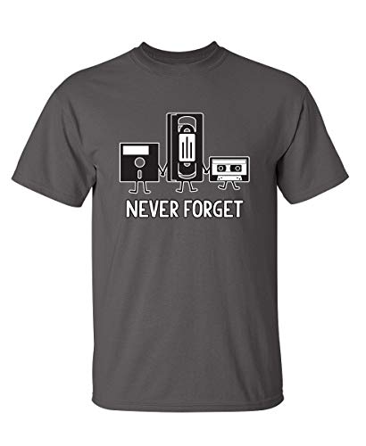 Feelin Good Tees Never Forget Graphic Novelty Sarcastic Funny T Shirt L Charcoal - Image 1