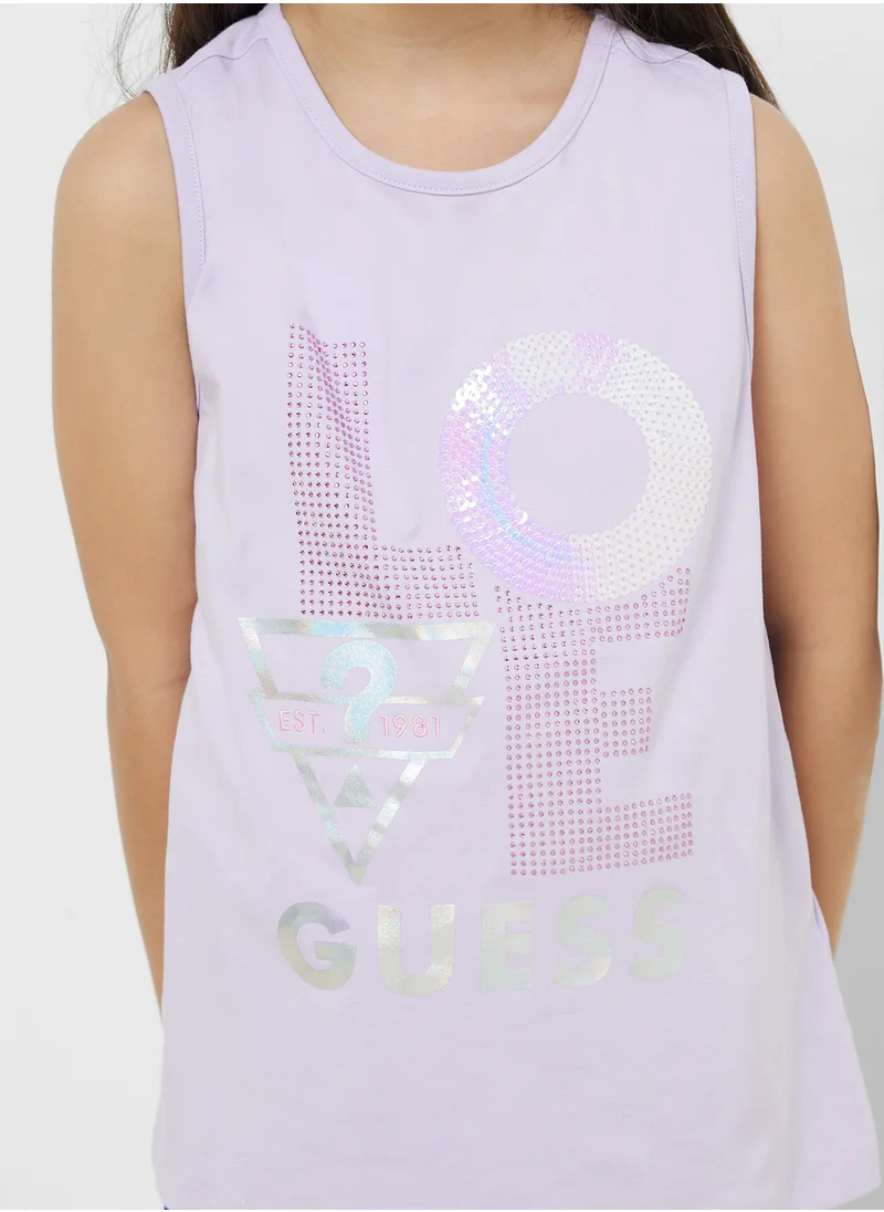 جس Kids Graphic Printed Tank Top