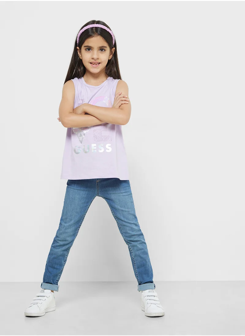 جس Kids Graphic Printed Tank Top