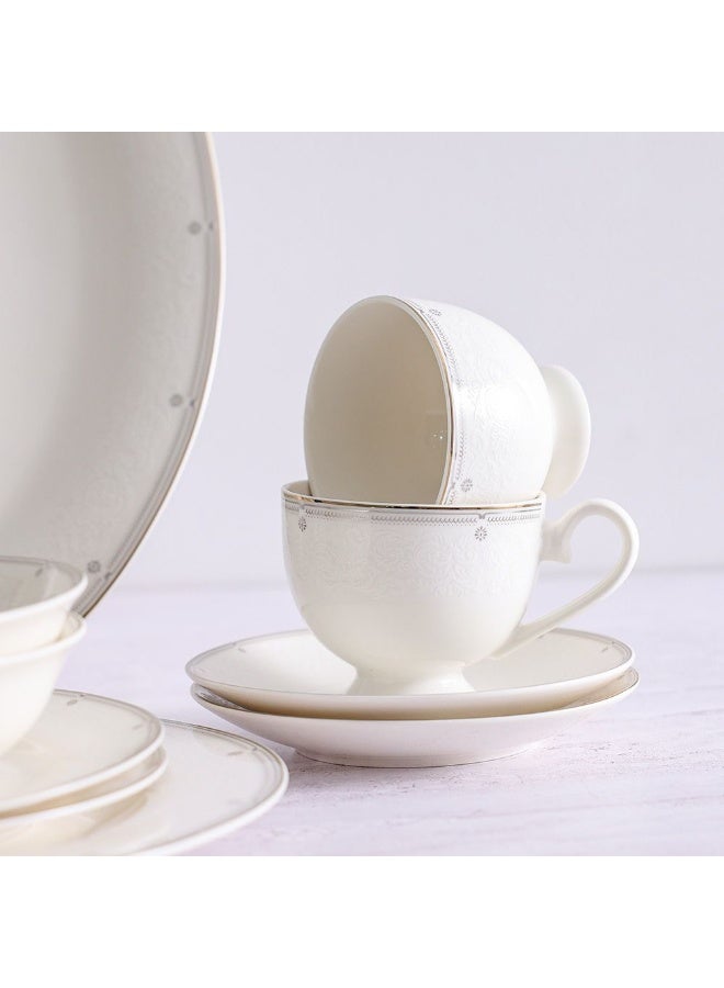 Danube Home Medallion 32-Piece New Bone China Dinner Set - Serves 6 | Elegant Tableware, Premium Dinnerware, Luxury Serveware Collection | Ideal for Modern Dining - Image 4