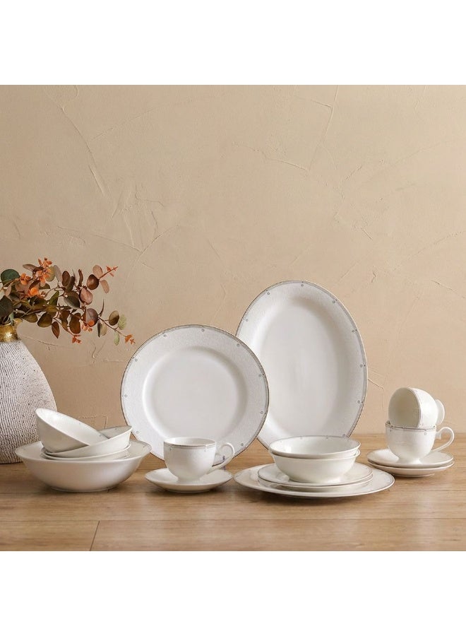 Danube Home Medallion 32-Piece New Bone China Dinner Set - Serves 6 | Elegant Tableware, Premium Dinnerware, Luxury Serveware Collection | Ideal for Modern Dining - Image 5