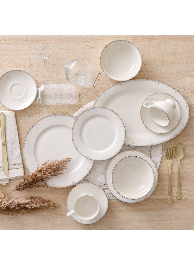 Danube Home Medallion 32-Piece New Bone China Dinner Set - Serves 6 | Elegant Tableware, Premium Dinnerware, Luxury Serveware Collection | Ideal for Modern Dining - Image 1