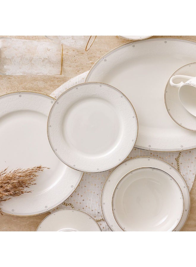 Danube Home Medallion 32-Piece New Bone China Dinner Set - Serves 6 | Elegant Tableware, Premium Dinnerware, Luxury Serveware Collection | Ideal for Modern Dining - Image 2