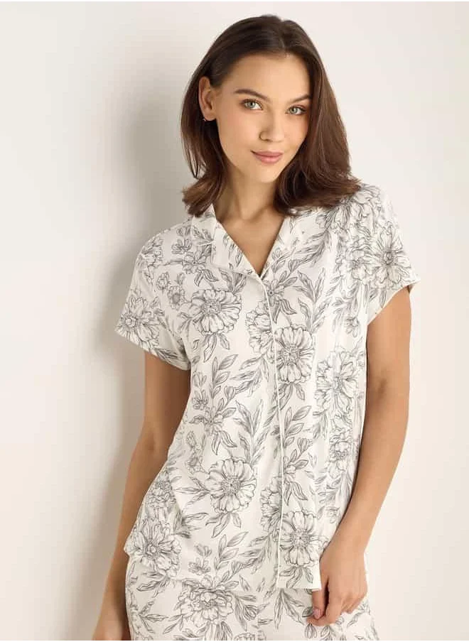FAV Floral Print Shirt and Pyjama Set
