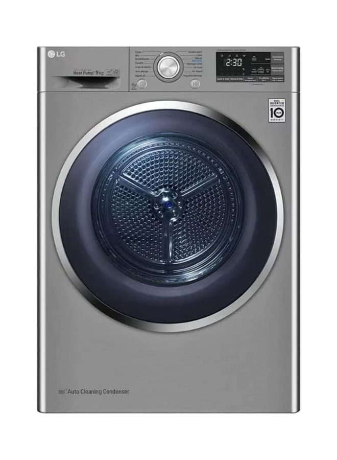LG Front Load Dryer Dual Inverter Heat Pump ThinQ ( international Version ). 9 kg RH90V9PV8N Silver - Image 1