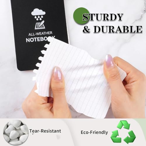 COIDEA Waterproof Notebook, 4 Pack Top-Spiral Pocket Notepad, 3" x 5" Weatherproof NotePad, All Weather Police Pocket Notebook Little Memo Steno Note Pads for Outdoor Office School Recording, Black - Image 5
