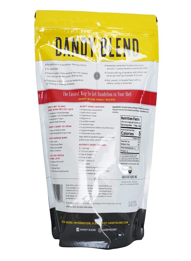 Dandy Blend 454 Cup Bag of Original Dandy Blend Instant Herbal Beverage with Dandelion, 32 oz. (2 pounds 908g) Bag - Image 2