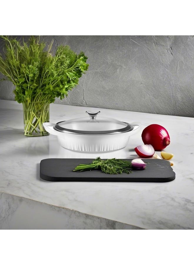 Corningware French White 4QT Cast Aluminum Braiser - Image 5