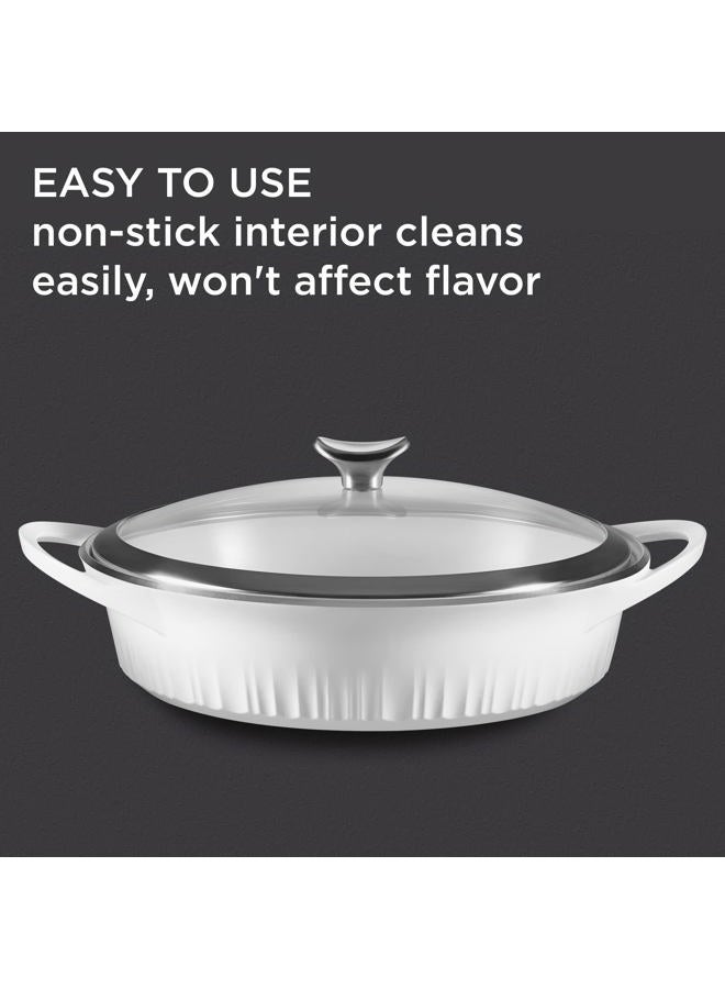 Corningware French White 4QT Cast Aluminum Braiser - Image 4