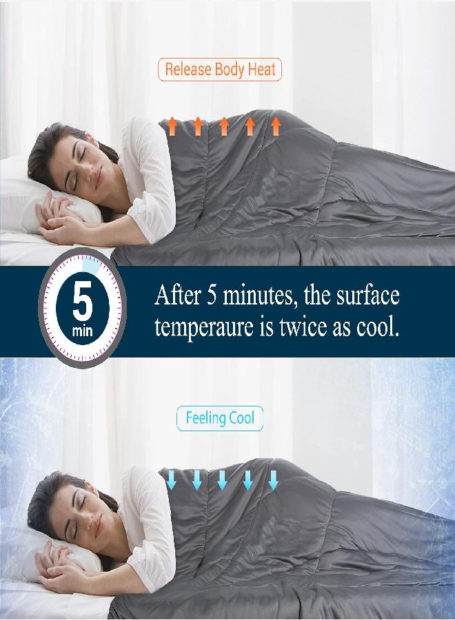 Elegear Elegear Revolutionary Cooling Comforter Queen Absorbs Body Heat to Keep Cool, Lightweight Summer Comforter Japanese Arc-Chill Cold Tech Fabric Cooling Blanket Hypo-Allergenic Cooling Quilt - Gray - Image 2