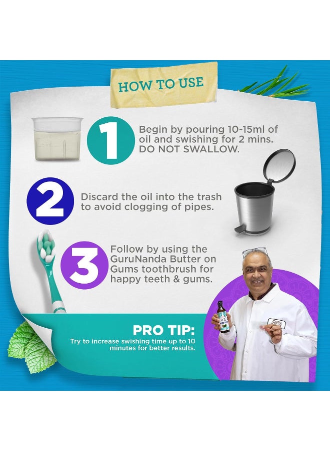 جوراناندا غسول فم مُبيض بزيت جوز الهند من جوروناندا (ميكي دي)، نفس منعش، 7 زيوت عطرية وفيتامينات لصحة الأسنان واللثة، خالٍ من الكحول، 8 أونصة - Image 3