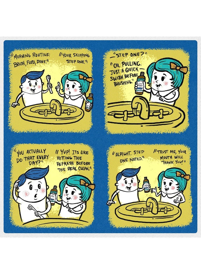 جوراناندا غسول فم مُبيض بزيت جوز الهند من جوروناندا (ميكي دي)، نفس منعش، 7 زيوت عطرية وفيتامينات لصحة الأسنان واللثة، خالٍ من الكحول، 8 أونصة - Image 4