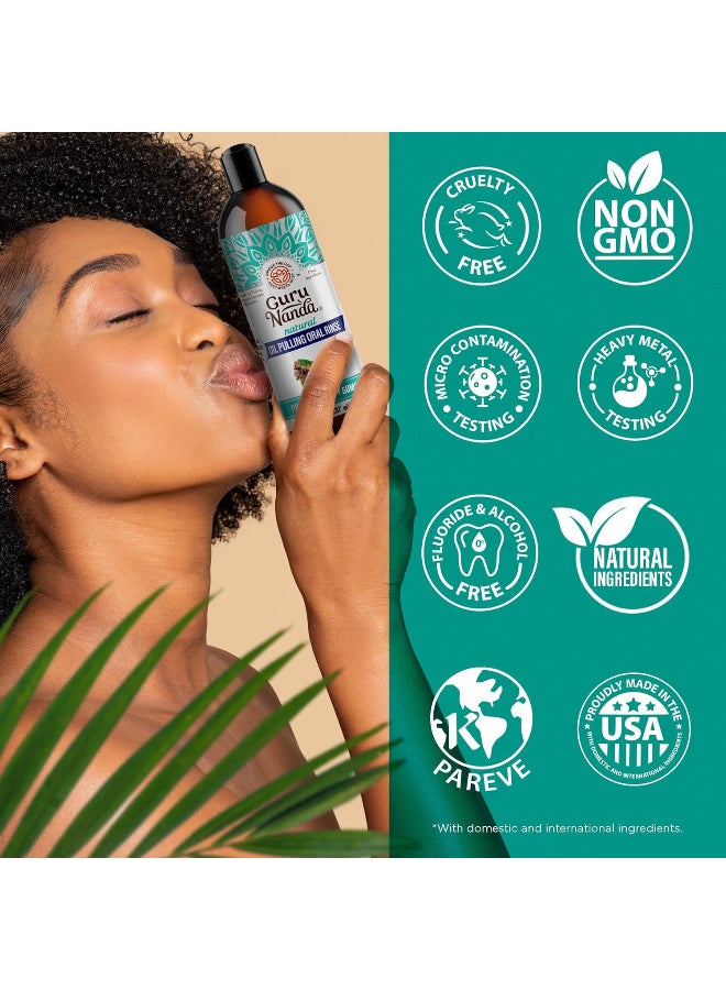 جوراناندا غسول فم مُبيض بزيت جوز الهند من جوروناندا (ميكي دي)، نفس منعش، 7 زيوت عطرية وفيتامينات لصحة الأسنان واللثة، خالٍ من الكحول، 8 أونصة - Image 2